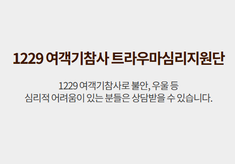 1229 여객기참사 트라우마심리지원단